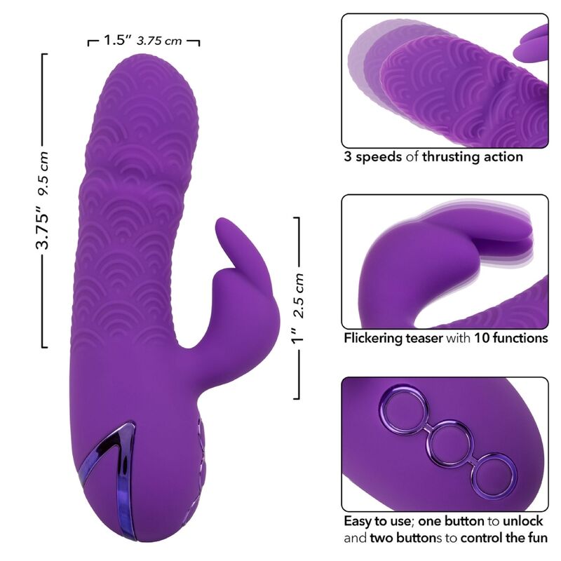 Vibromasseur Rabbit Manhattan Beach Marvel Poussée 10 Vibrations IPX7 - Calexotics