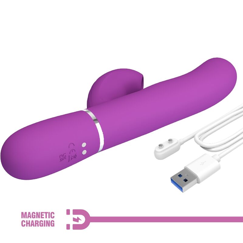 Vibromasseur Rabbit Multifonction Perlita 3 en 1 Étanche USB - Pretty Love
