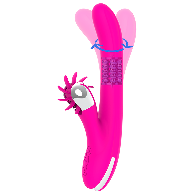 Vibromasseur Rabbit Rotatif Perles Stimulateur Clitoridien 24 cm - Diversia