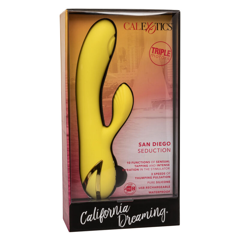 Vibromasseur Rabbit San Diego Seduction Rotation Point G Étanche - CalExotics