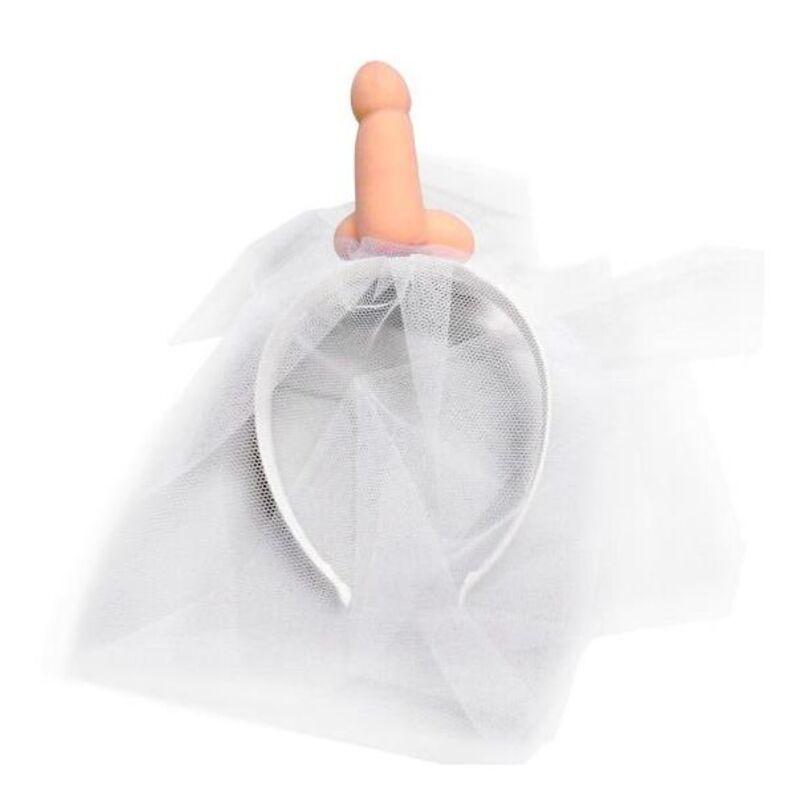 Voile de Mariée Serre-Tête Blanc Pénis Humoristique - Diablo Picante